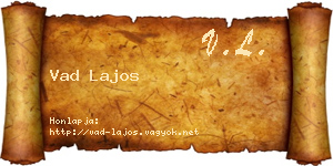 Vad Lajos névjegykártya